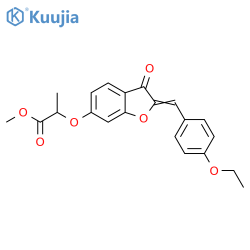 methyl 2-{(2Z)-2-(4-ethoxyphenyl)methylidene-3-oxo-2,3-dihydro-1-benzofuran-6-yloxy}propanoate structure