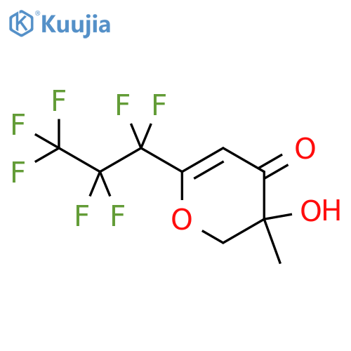 4H-Pyran-4-one, 6-(heptafluoropropyl)-2,3-dihydro-3-hydroxy-3-methyl- structure