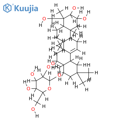 2-alpha,3-beta,23-trihydroxy-olean-12-en-28-oic acid-28-O-beta-D-glucopyranoside structure