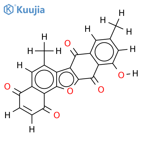 11-hydroxy-6,9-dimethyl-dinaphtho[1,2-b;2',3'-d]furan-1,4,7,12-tetraone structure
