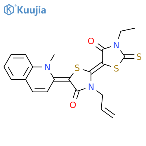 4-Thiazolidinone,3-ethyl-5-[5-(1-methyl-2(1H)-quinolinylidene)-4-oxo-3-(2-propenyl)-2-thiazolidinylidene]-2-thioxo- structure