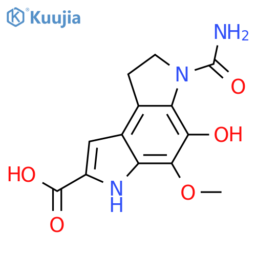 6-carbamoyl-5-hydroxy-4-methoxy-3,6,7,8-tetrahydropyrrolo[3,2-e]indole-2-carboxylic acid structure
