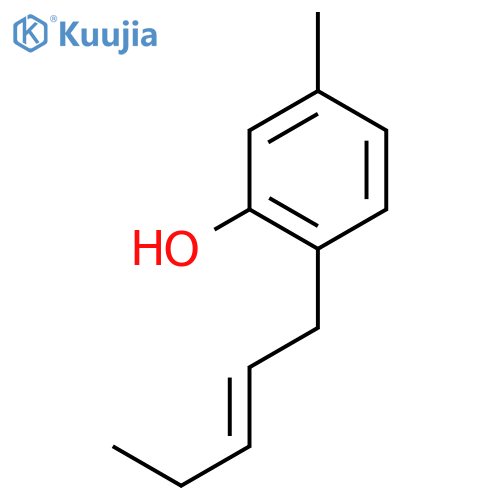 Phenol, 5-methyl-2-(2-pentenyl)- structure