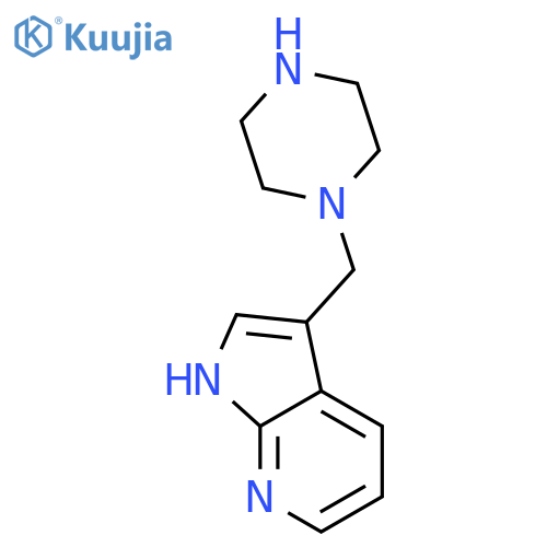 1-{1H-pyrrolo[2,3-b]pyridin-3-ylmethyl}piperazine structure