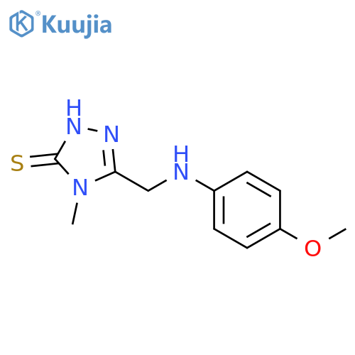 3-[(4-methoxyanilino)methyl]-4-methyl-1H-1,2,4-triazole-5-thione structure