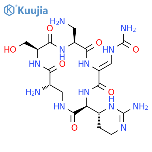 Cyclo[3-amino-L-alanyl-(2Z)-3-[(aminocarbonyl)amino]-2,3-didehydroalanyl-(2S)-2-[(4R)-2-amino-3,4,5,6-tetrahydro-4-pyrimidinyl]glycyl-(2S)-2-amino-b-alanyl-L-seryl] structure