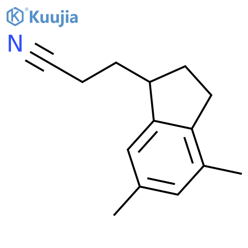 1H-Indene-1-propanenitrile, 2,3-dihydro-4,6-dimethyl- structure
