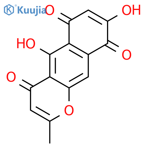 4H-Naphtho[2,3-b]pyran-4,6,9-trione, 5,8-dihydroxy-2-methyl- structure