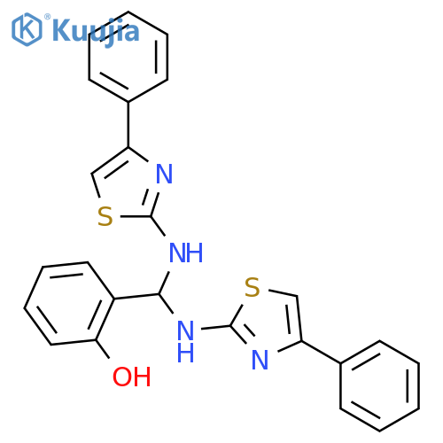 Phenol, 2-[bis[(4-phenyl-2-thiazolyl)amino]methyl]- structure