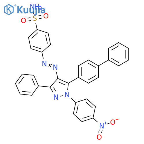 Benzenesulfonamide,4-[[5-[1,1'-biphenyl]-4-yl-1-(4-nitrophenyl)-3-phenyl-1H-pyrazol-4-yl]azo]- structure