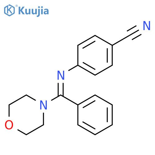 Morpholine, 4-[[(4-cyanophenyl)imino]phenylmethyl]- structure