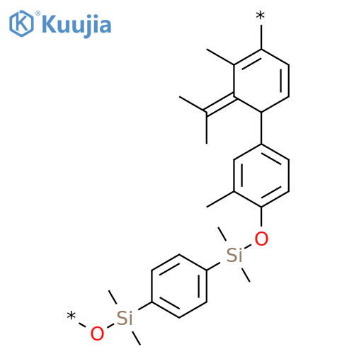 POLY[OXY(DIMETHYLSILYLENE)-1,4-PHENYLENE(DIMETHYLSILYLENE)OXY(2-METHYL-1,4-PHENYLENE)(1-METHYLETHYLIDENE)(3-METHYL-1,4-PHENYLENE)] structure