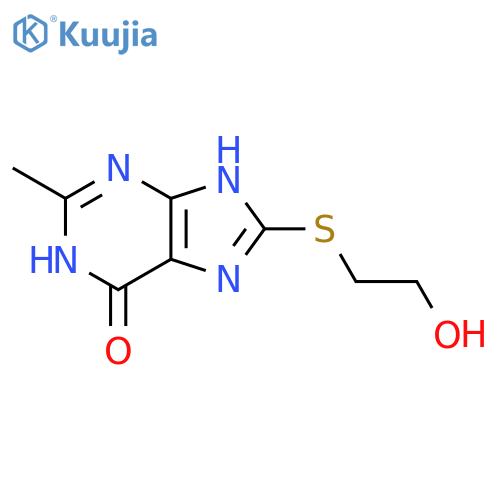 6H-Purin-6-one,1,9-dihydro-8-[(2-hydroxyethyl)thio]-2-methyl- structure