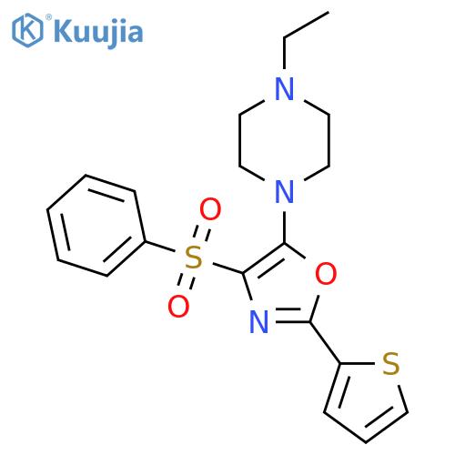 1-4-(benzenesulfonyl)-2-(thiophen-2-yl)-1,3-oxazol-5-yl-4-ethylpiperazine structure