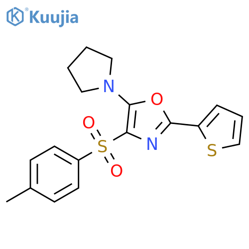 4-(4-methylbenzenesulfonyl)-5-(pyrrolidin-1-yl)-2-(thiophen-2-yl)-1,3-oxazole structure