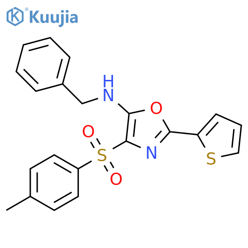N-benzyl-4-(4-methylbenzenesulfonyl)-2-(thiophen-2-yl)-1,3-oxazol-5-amine structure