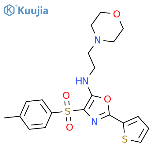 4-(4-methylbenzenesulfonyl)-N-2-(morpholin-4-yl)ethyl-2-(thiophen-2-yl)-1,3-oxazol-5-amine structure