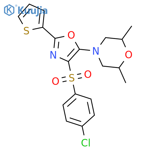 4-4-(4-chlorobenzenesulfonyl)-2-(thiophen-2-yl)-1,3-oxazol-5-yl-2,6-dimethylmorpholine structure