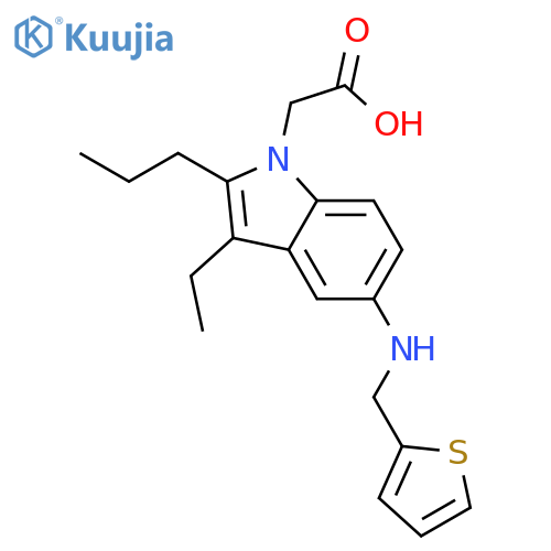 1H-Indole-1-acetic acid, 3-ethyl-2-propyl-5-[(2-thienylmethyl)amino]- structure