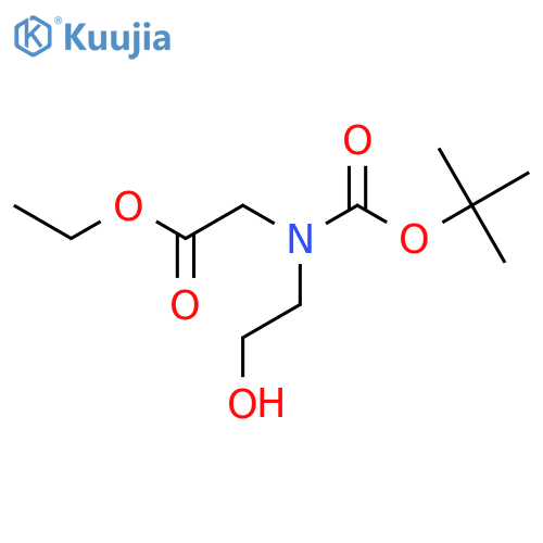 ethyl 2-{(tert-butoxy)carbonyl(2-hydroxyethyl)amino}acetate structure