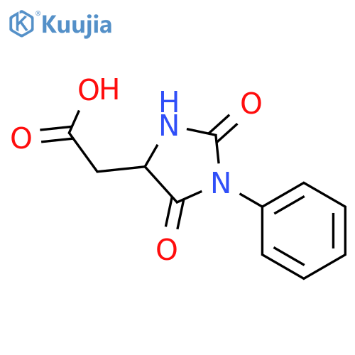 2-(2,5-Dioxo-1-phenylimidazolidin-4-yl)acetic acid structure
