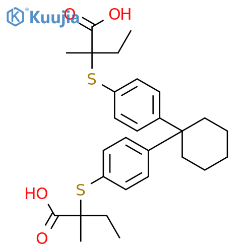 Butanoic acid, 2,2'-[cyclohexylidenebis(4,1-phenylenethio)]bis[2-methyl- structure