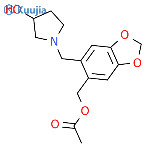 3-Pyrrolidinol, 1-[[6-[(acetyloxy)methyl]-1,3-benzodioxol-5-yl]methyl]- structure