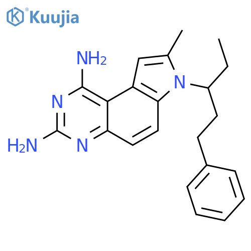 7H-Pyrrolo[3,2-f]quinazoline-1,3-diamine,7-(1-ethyl-3-phenylpropyl)-8-methyl- structure