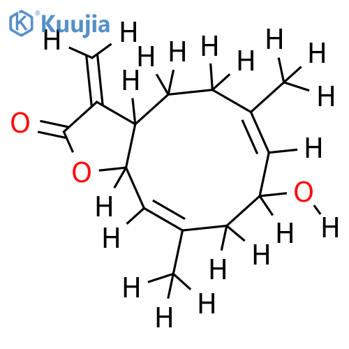 (1(10)Z,2alpha,4Z,6alpha)-1-Hydroxy-1,4,11-germacratriene-12,6-olide structure