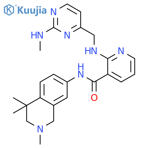 3-Pyridinecarboxamide,2-[[[2-(methylamino)-4-pyrimidinyl]methyl]amino]-N-(1,2,3,4-tetrahydro-2,4,4-trimethyl-7-isoquinolinyl)- structure