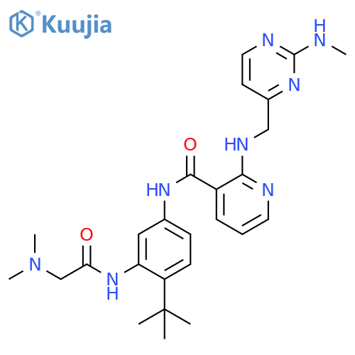 3-Pyridinecarboxamide,N-[3-[[(dimethylamino)acetyl]amino]-4-(1,1-dimethylethyl)phenyl]-2-[[[2-(methylamino)-4-pyrimidinyl]methyl]amino]- structure