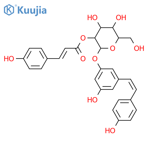 1-(3,5-Dihydroxyphenyl)-2-(4-hydroxyphenyl)ethylene; (E)-form, 3-O-[4-Hydroxy-E-cinnamoyl-(→2)-β-D-glucopyranoside] structure