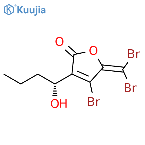 2(5H)-Furanone, 4-bromo-5-(dibromomethylene)-3-(1-hydroxybutyl)-,(R)- structure
