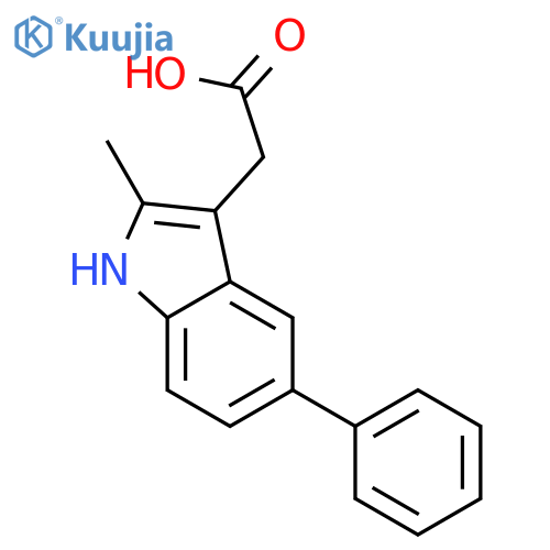 1H-Indole-3-aceticacid, 2-methyl-5-phenyl- structure