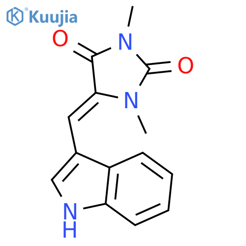 2,4-Imidazolidinedione, 5-(1H-indol-3-ylmethylene)-1,3-dimethyl- structure