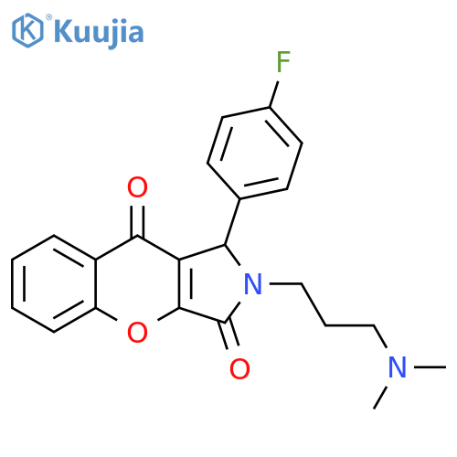 2-3-(dimethylamino)propyl-1-(4-fluorophenyl)-1H,2H,3H,9H-chromeno2,3-cpyrrole-3,9-dione structure