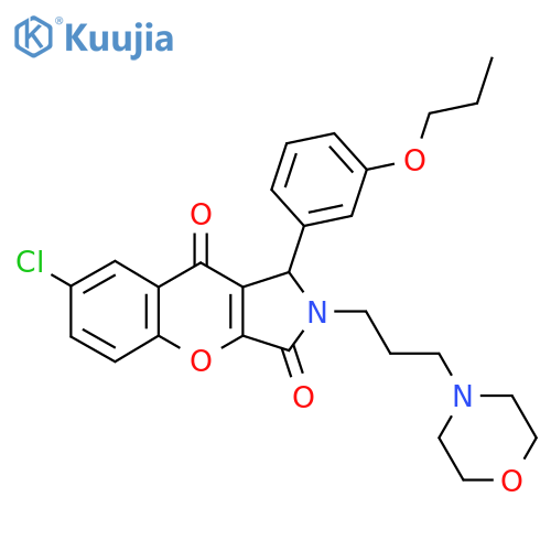 7-chloro-2-3-(morpholin-4-yl)propyl-1-(3-propoxyphenyl)-1H,2H,3H,9H-chromeno2,3-cpyrrole-3,9-dione structure