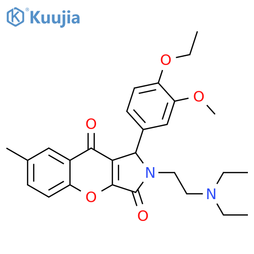 2-2-(diethylamino)ethyl-1-(4-ethoxy-3-methoxyphenyl)-7-methyl-1H,2H,3H,9H-chromeno2,3-cpyrrole-3,9-dione structure