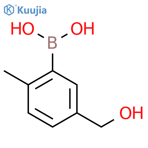 (5-(Hydroxymethyl)-2-methylphenyl)boronic acid structure
