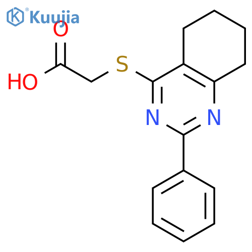 (2-Phenyl-5,6,7,8-tetrahydro-quinazolin-4-ylsulfanyl)-acetic acid structure