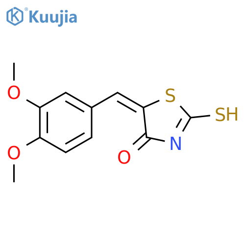 (5E)-5-(3,4-Dimethoxybenzylidene)-2-mercapto-1,3-thiazol-4(5H)-one structure