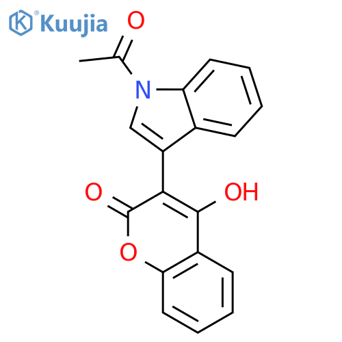 1H-Indole, 1-acetyl-3-(4-hydroxy-2-oxo-2H-1-benzopyran-3-yl)- structure