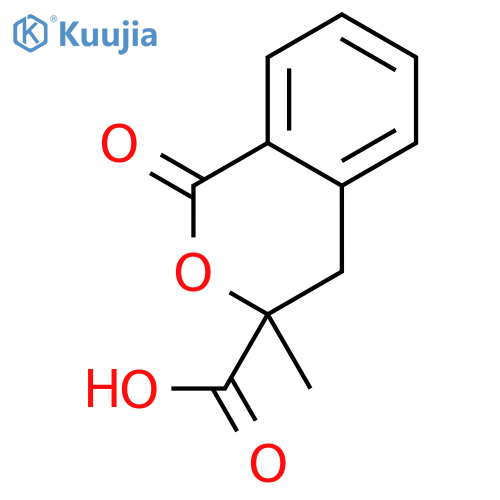 3-methyl-1-oxo-3,4-dihydro-1H-2-benzopyran-3-carboxylic acid structure