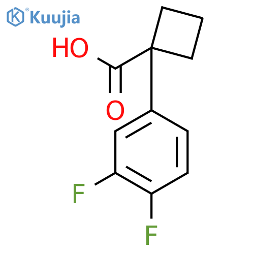 1-(3,4-difluorophenyl)cyclobutane-1-carboxylic acid structure