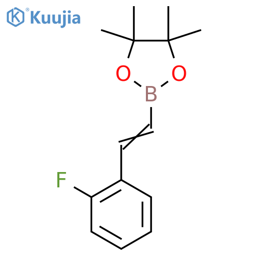 2-(E)-2-(2-fluorophenyl)ethenyl-4,4,5,5-tetramethyl-1,3,2-dioxaborolane structure