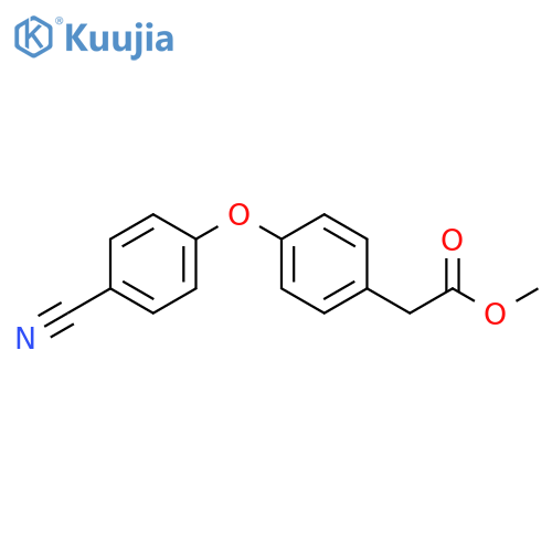 Benzeneacetic acid, 4-(4-cyanophenoxy)-, methyl ester structure