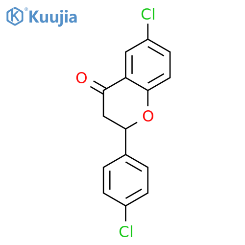 6-chloro-2-(4-chlorophenyl)-2,3-dihydro-4H-1-benzopyran-4-one structure