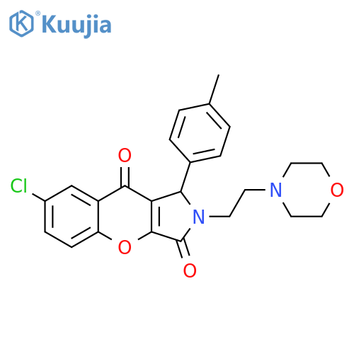 7-chloro-1-(4-methylphenyl)-2-2-(morpholin-4-yl)ethyl-1H,2H,3H,9H-chromeno2,3-cpyrrole-3,9-dione structure