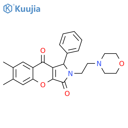 6,7-dimethyl-2-2-(morpholin-4-yl)ethyl-1-phenyl-1H,2H,3H,9H-chromeno2,3-cpyrrole-3,9-dione structure