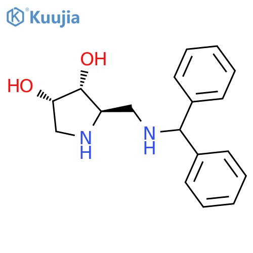3,4-PYRROLIDINEDIOL, 2-[[(DIPHENYLMETHYL)AMINO]METHYL]-, (2R,3R,4S)- structure